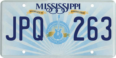 MS license plate JPQ263
