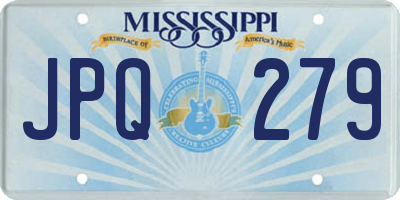 MS license plate JPQ279