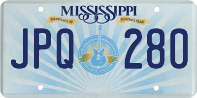 MS license plate JPQ280