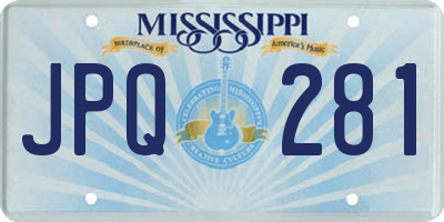 MS license plate JPQ281