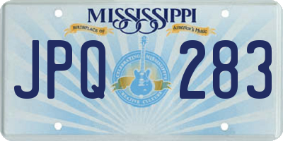 MS license plate JPQ283