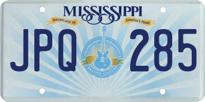 MS license plate JPQ285