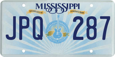 MS license plate JPQ287
