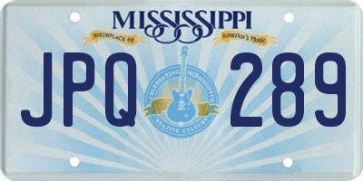 MS license plate JPQ289