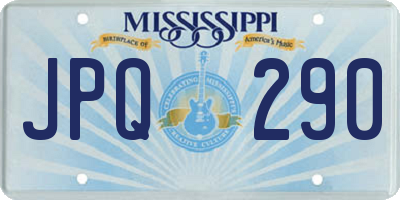 MS license plate JPQ290