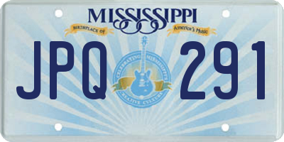 MS license plate JPQ291