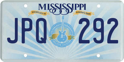 MS license plate JPQ292