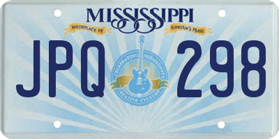 MS license plate JPQ298