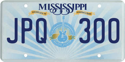 MS license plate JPQ300