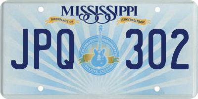 MS license plate JPQ302