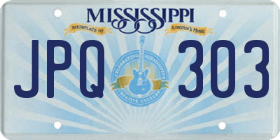 MS license plate JPQ303