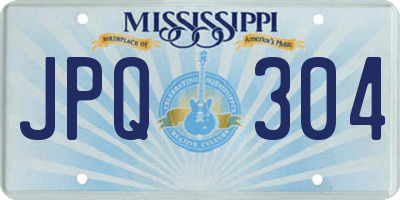 MS license plate JPQ304