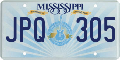 MS license plate JPQ305