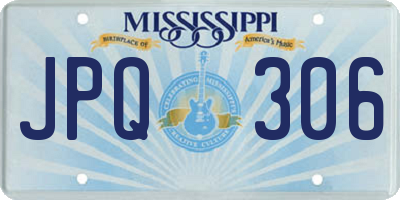 MS license plate JPQ306