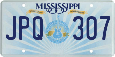 MS license plate JPQ307