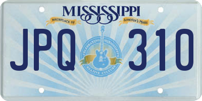MS license plate JPQ310