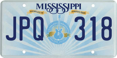MS license plate JPQ318