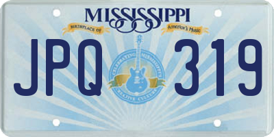 MS license plate JPQ319