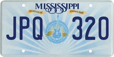 MS license plate JPQ320