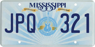 MS license plate JPQ321