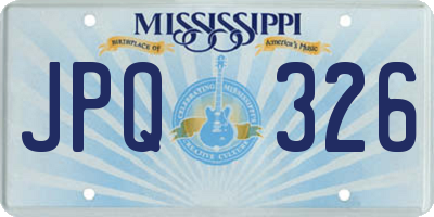 MS license plate JPQ326