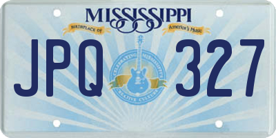 MS license plate JPQ327