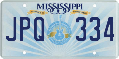 MS license plate JPQ334
