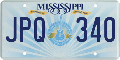 MS license plate JPQ340