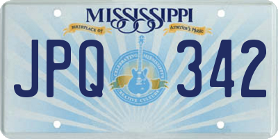 MS license plate JPQ342