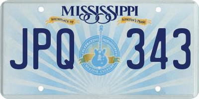MS license plate JPQ343