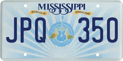 MS license plate JPQ350