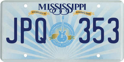 MS license plate JPQ353