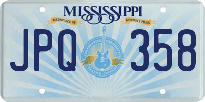 MS license plate JPQ358