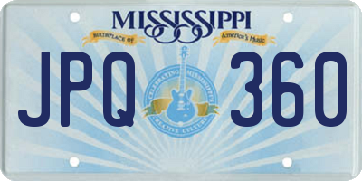 MS license plate JPQ360