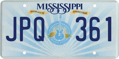MS license plate JPQ361