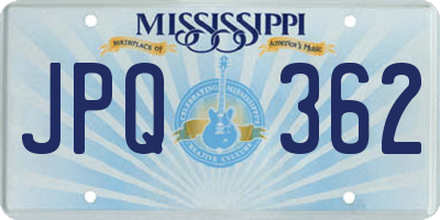 MS license plate JPQ362