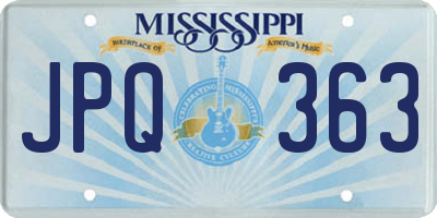 MS license plate JPQ363