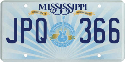 MS license plate JPQ366