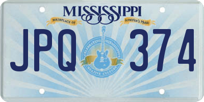 MS license plate JPQ374
