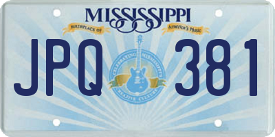 MS license plate JPQ381