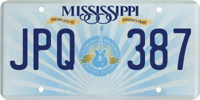 MS license plate JPQ387