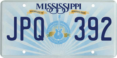 MS license plate JPQ392