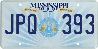 MS license plate JPQ393