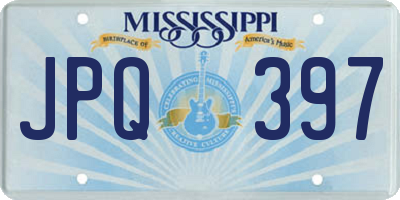 MS license plate JPQ397