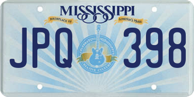 MS license plate JPQ398