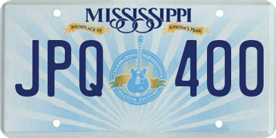 MS license plate JPQ400
