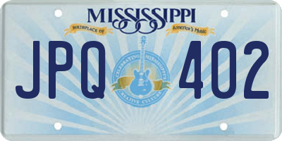 MS license plate JPQ402