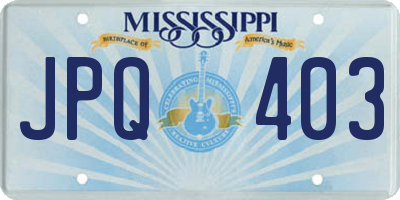 MS license plate JPQ403