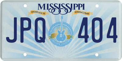 MS license plate JPQ404
