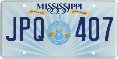 MS license plate JPQ407